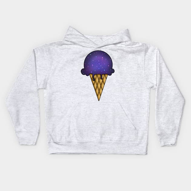 Galaxy Ice Cream - Purple Kids Hoodie by MyBearNugget